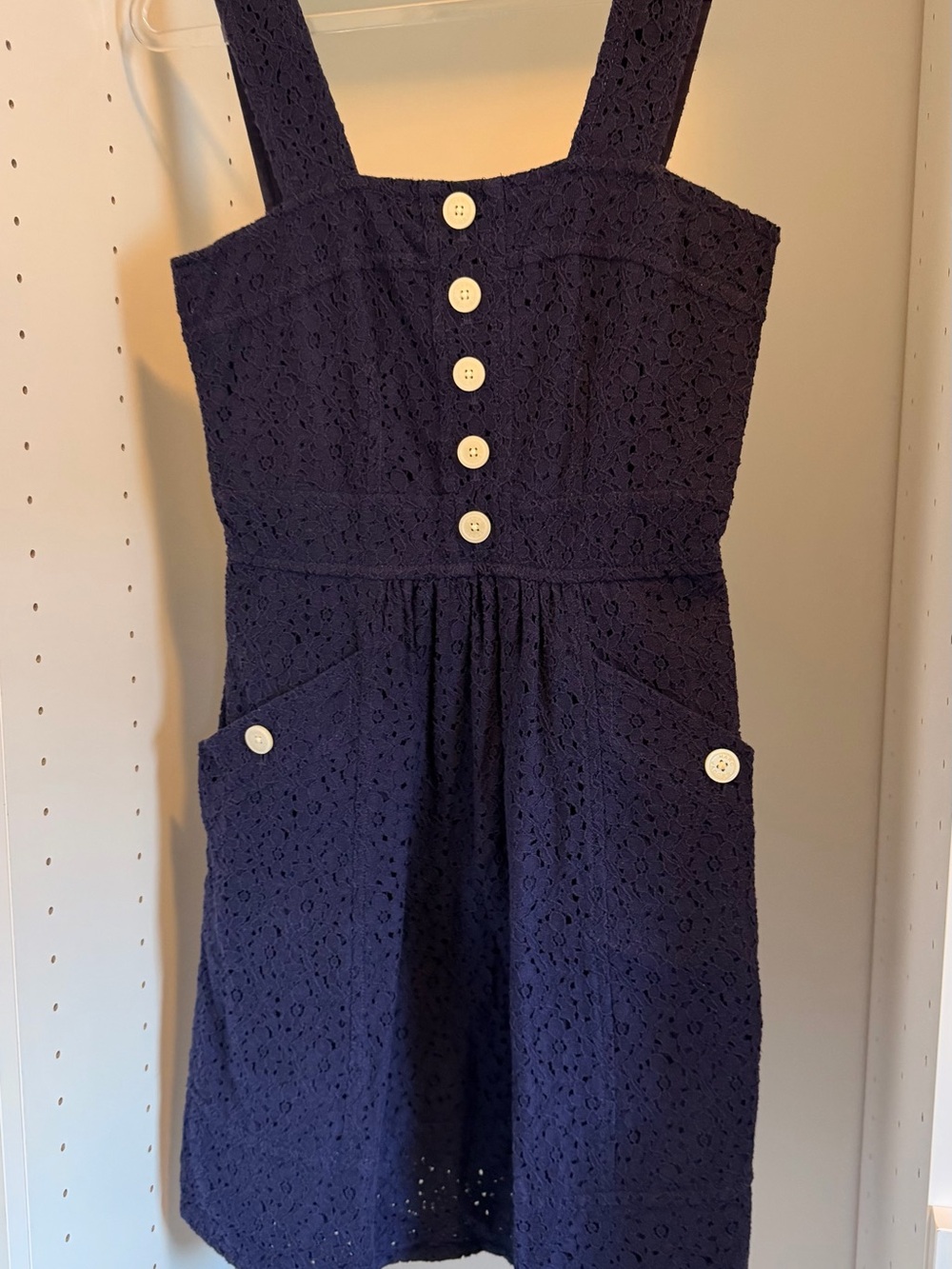 Marc Jacobs Navy Eyelet Button-Front Sundress
